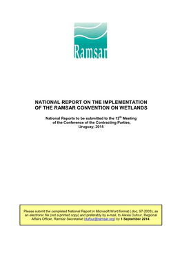 National Report on the Implementation of the Ramsar Convention on Wetlands