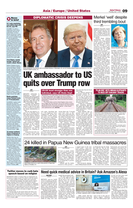 UK Ambassador to US Quits Over Trump