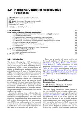 3.9 Hormonal Control of Reproductive Processes