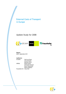 External Costs of Transport in Europe