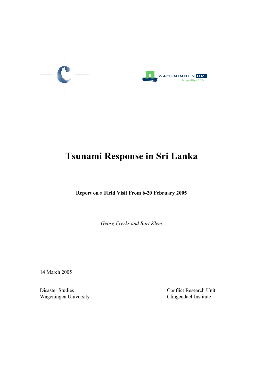 Tsunami Response in Sri Lanka