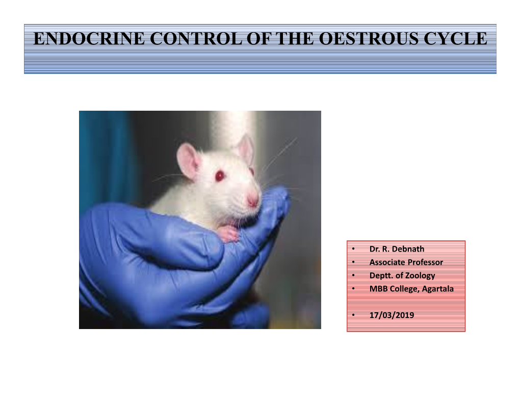 Endocrine Control of the Oestrous Cycle