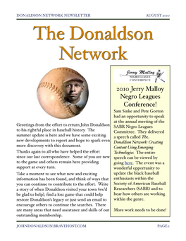 Donaldson Network Newsletter August 2010