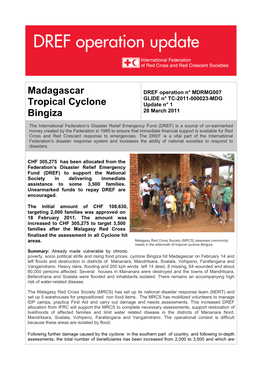 Madagascar Tropical Cyclone Bingiza