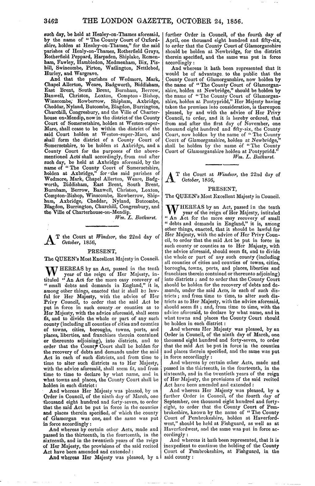 The London Gazette, October 24, 1856