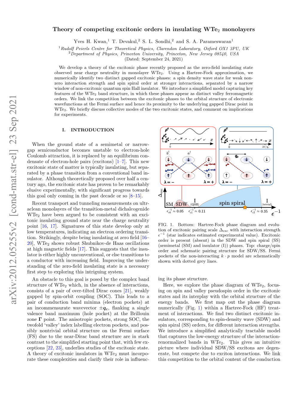 Theory of Competing Excitonic Orders in Insulating Wte $ 2 $ Monolayers