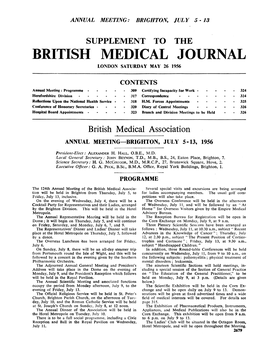 British Medical Association ANNUAL MEETING-BRIGHTON, JULY 5- 13, 1956