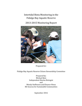 2013-2015 Fidalgo Bay Final Intertidal Monitoring Report