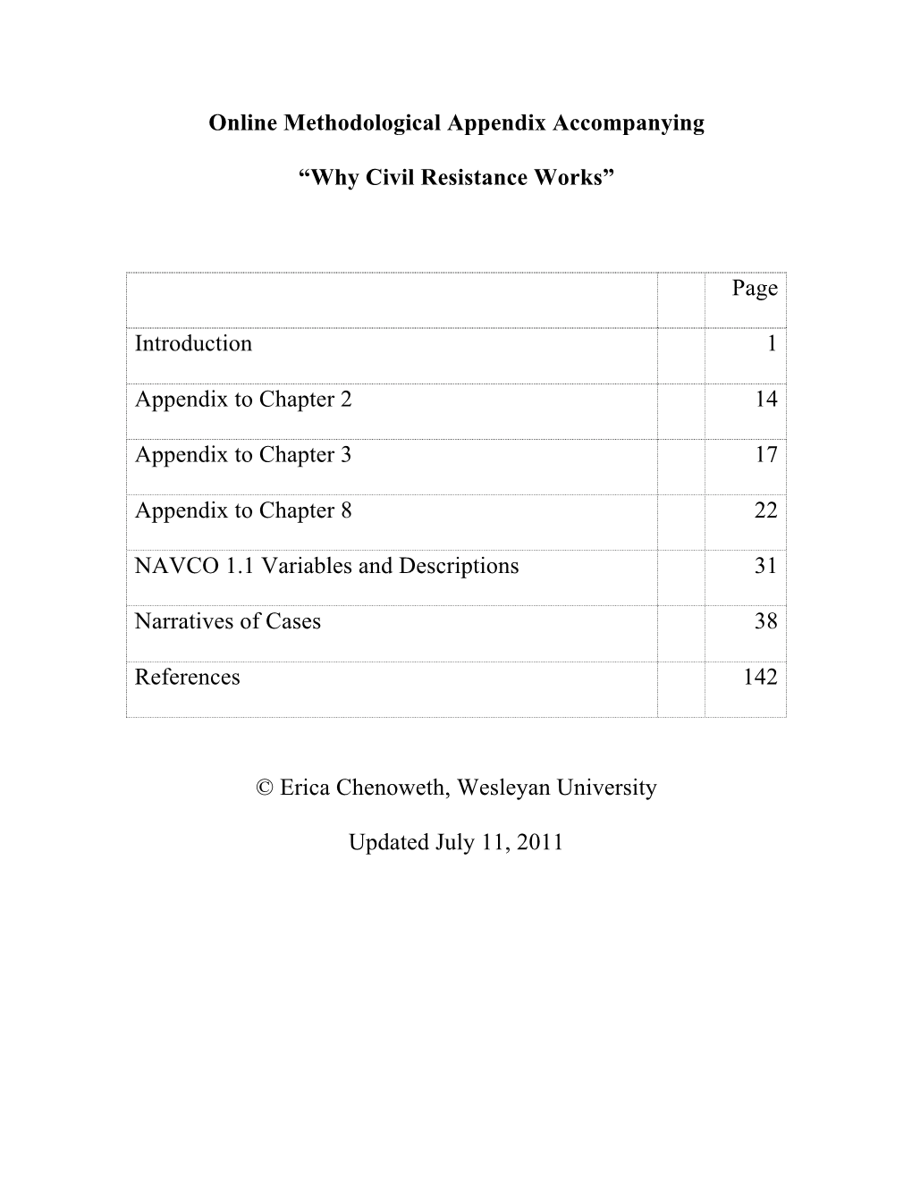 “Why Civil Resistance Works” Page Introduction 1 Appendix to Chapter