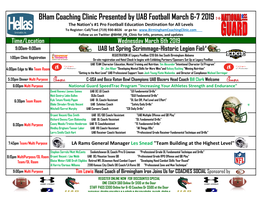 Bham Coaching Clinic Presented by UAB Football March 6-7 2019 2-6-19