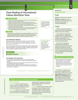 Download Close Reading Workshop