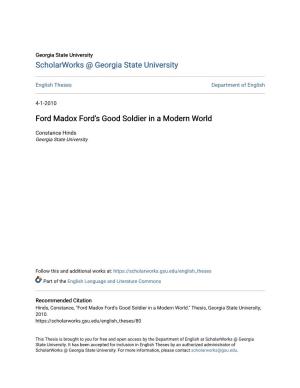 Ford Madox Ford's Good Soldier in a Modern World