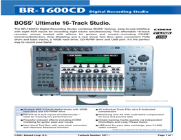 BOSS' Ultimate 16-Track Studio