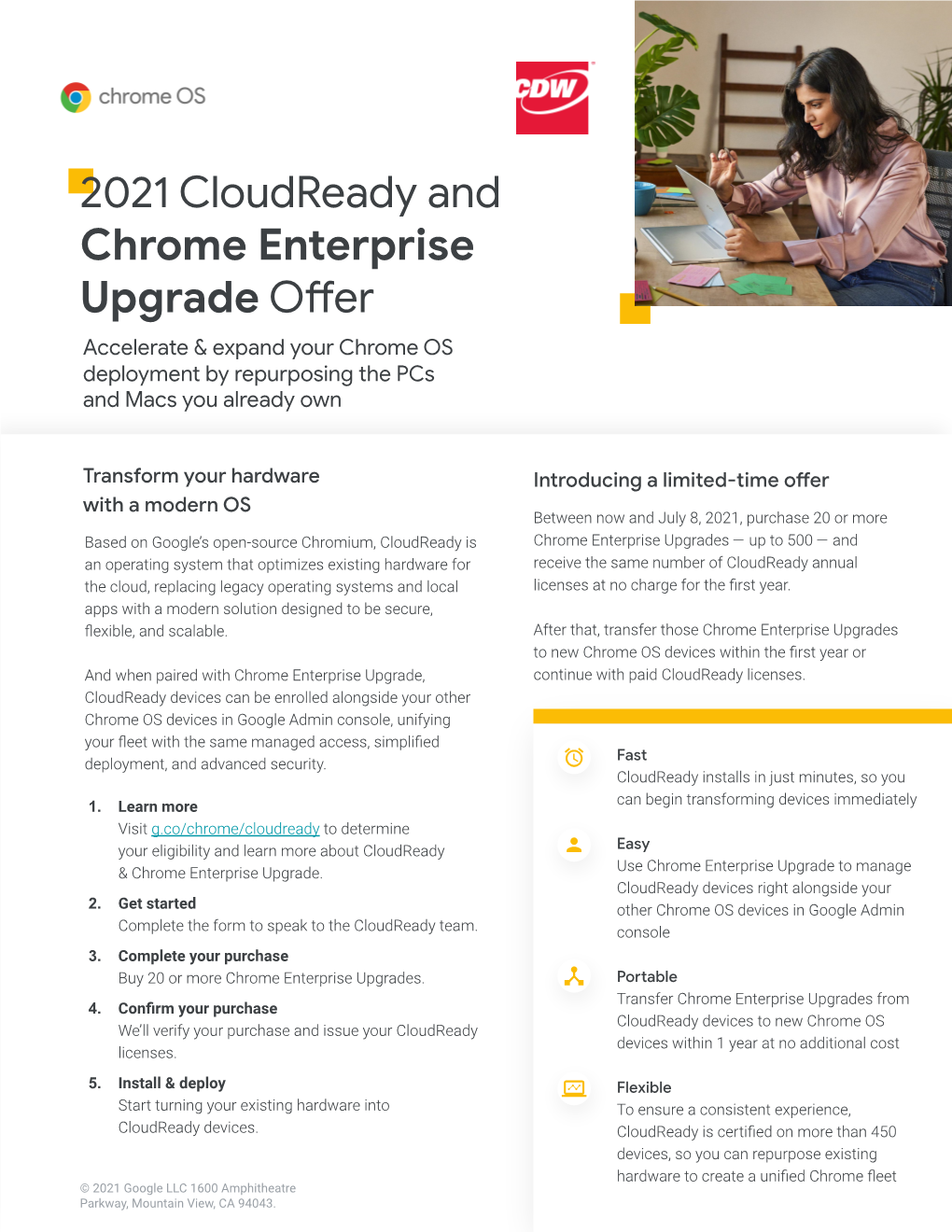 2021 Cloudready and Chrome Enterprise Upgrade Offer Accelerate & Expand Your Chrome OS Deployment by Repurposing the Pcs and Macs You Already Own