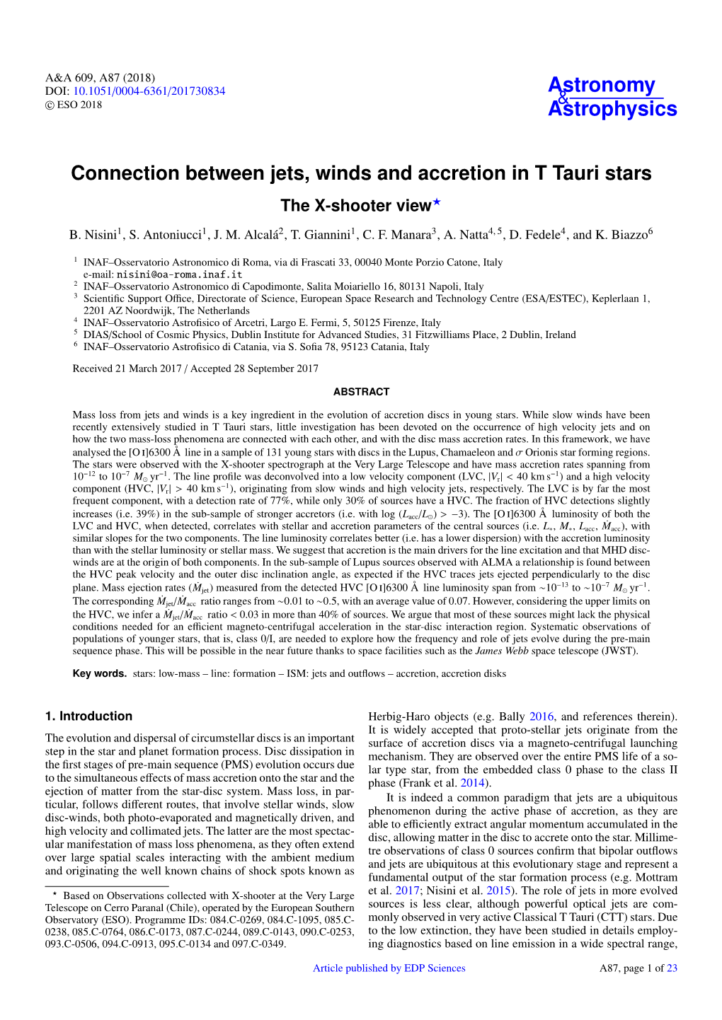 Connection Between Jets, Winds and Accretion in T Tauri Stars the X-Shooter View?
