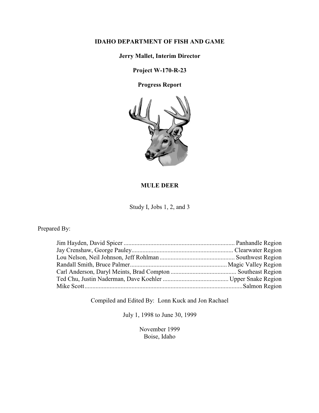 Mule Deer PR99.Docx I