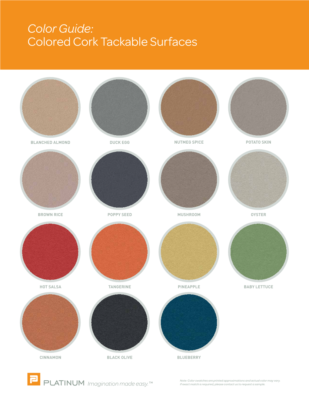 Colored Cork Color Guide