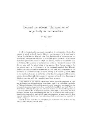 Beyond the Axioms: the Question of Objectivity in Mathematics