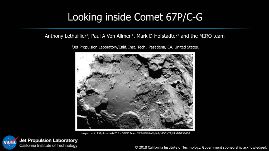 Looking Inside Comet 67P/C-G