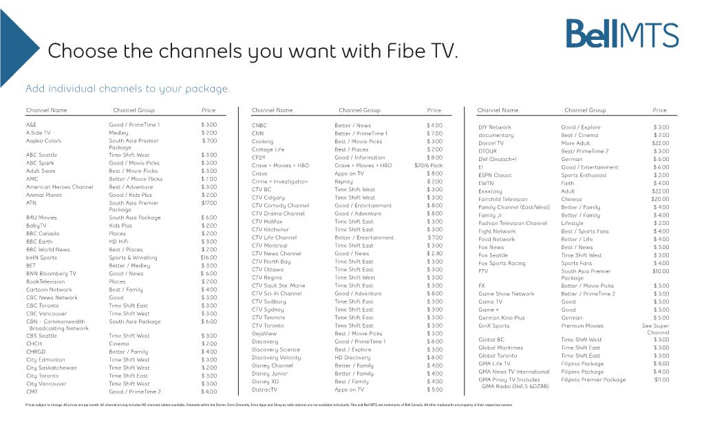 Pick and Pay Channel Pricing Fibe Dec2019.Indd