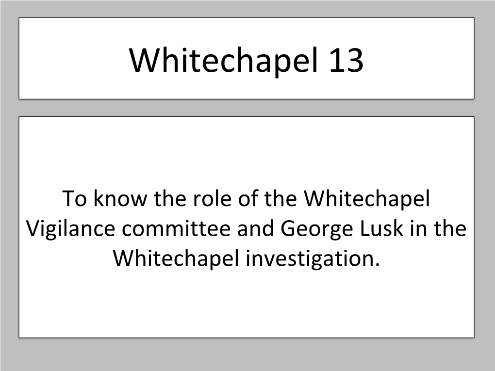 Whitechapel 13