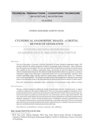 Cylindrical Anamorphic Images –A Digital Method of Generation