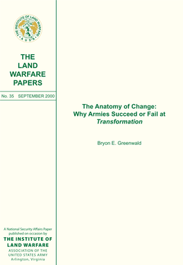 Why Armies Succeed Or Fail at Transformation