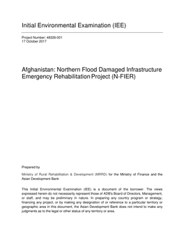 Afghanistan: Northern Flood Damaged Infrastructure Emergency Rehabilitation Project (N-FIER)