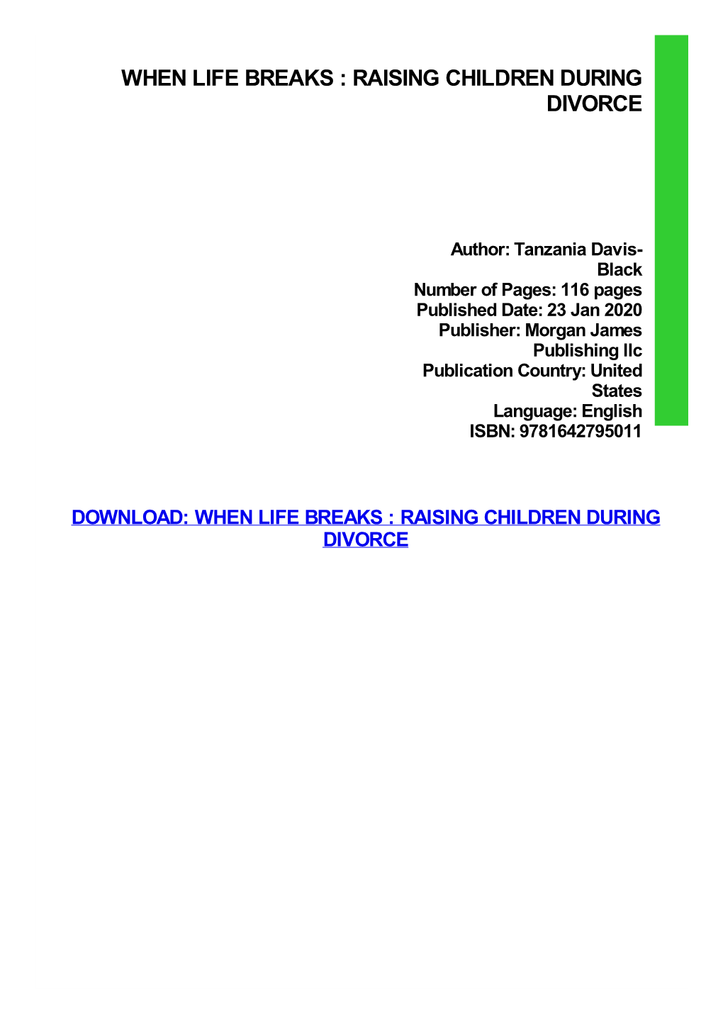 {PDF} When Life Breaks : Raising Children During Divorce Kindle