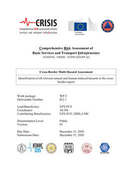 Comprehensive Risk Assessment of Basic Services and Transport Infrastructure 101004830 - CRISIS - UCPM-2020-PP-AG