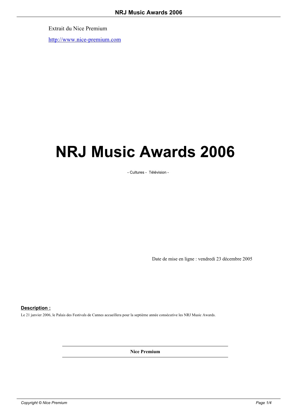 NRJ Music Awards 2006