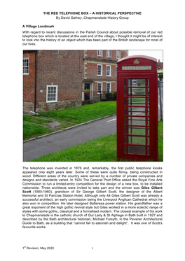 Telephone Box Historical Perspective