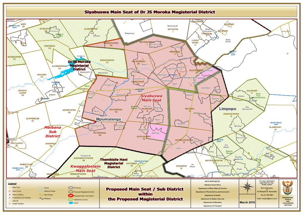 Limpopo Mpumalanga Proposed Main Seat / Sub District Within The