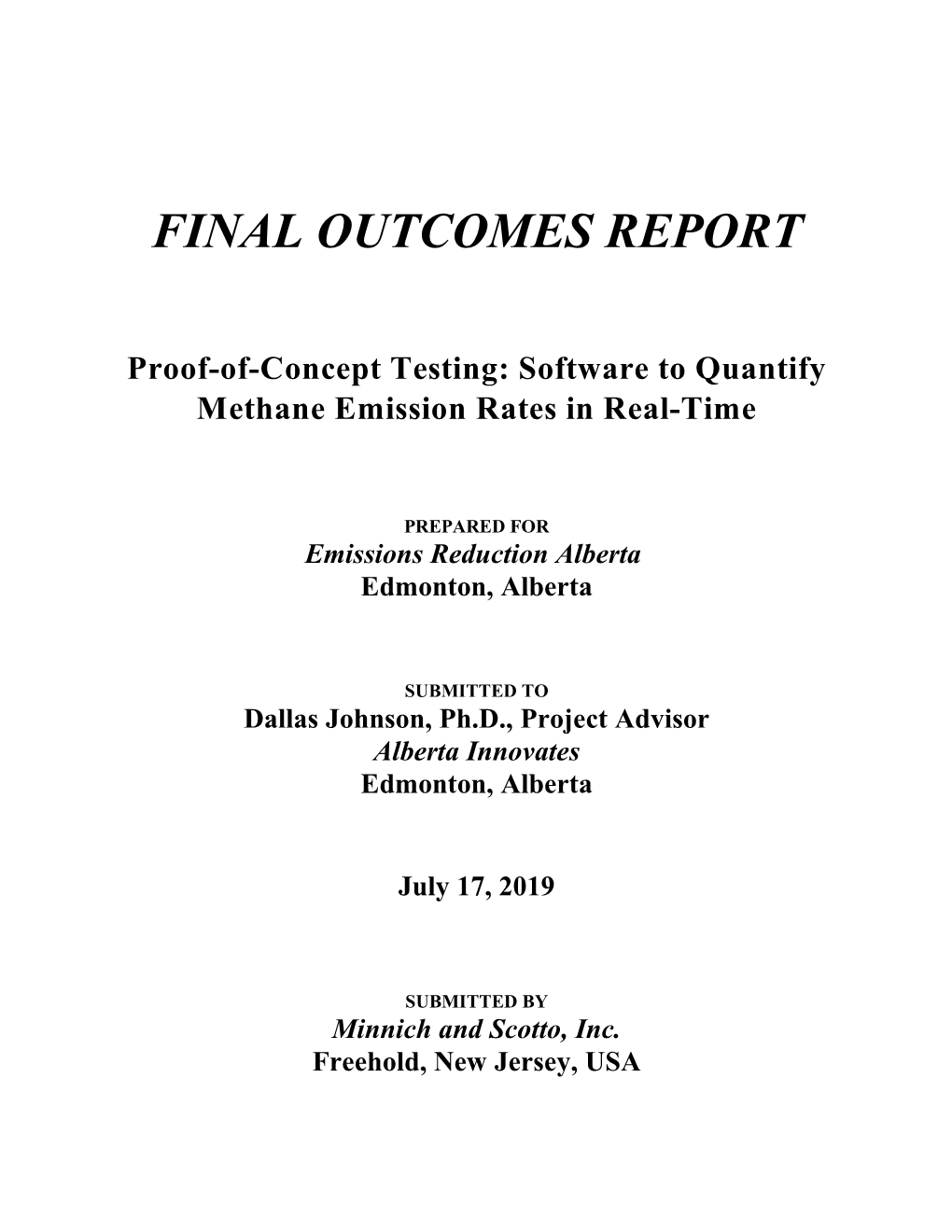 Final Outcomes Report