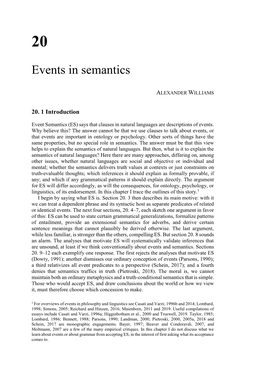 Events in Semantics