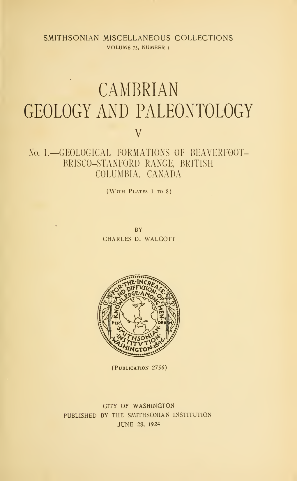 Cambrian Geology and Paleontology V