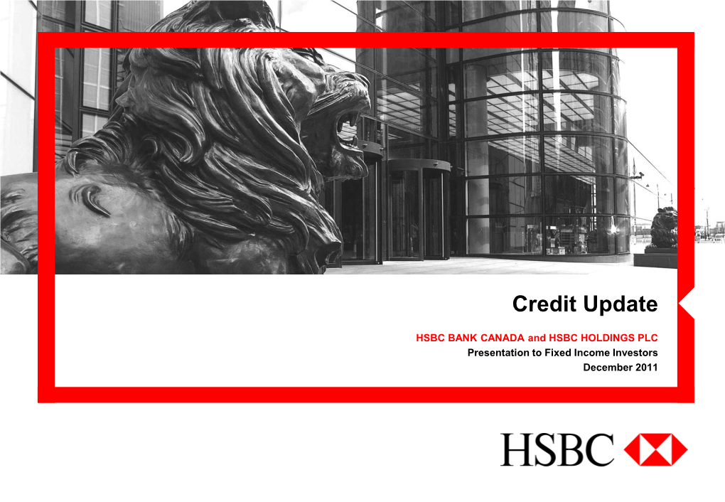 HSBC Holdings Plc and HSBC Bank Canada Presentation to Fixed Income Investors, December 2011