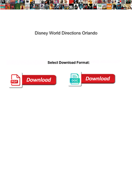 Disney World Directions Orlando