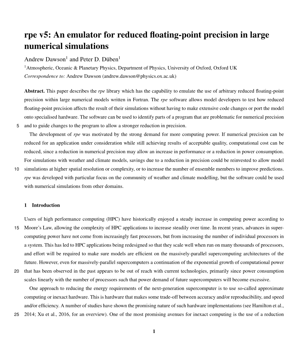 An Emulator for Reduced Floating-Point Precision in Large Numerical