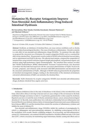Histamine H2-Receptor Antagonists Improve Non-Steroidal Anti-Inﬂammatory Drug-Induced Intestinal Dysbiosis