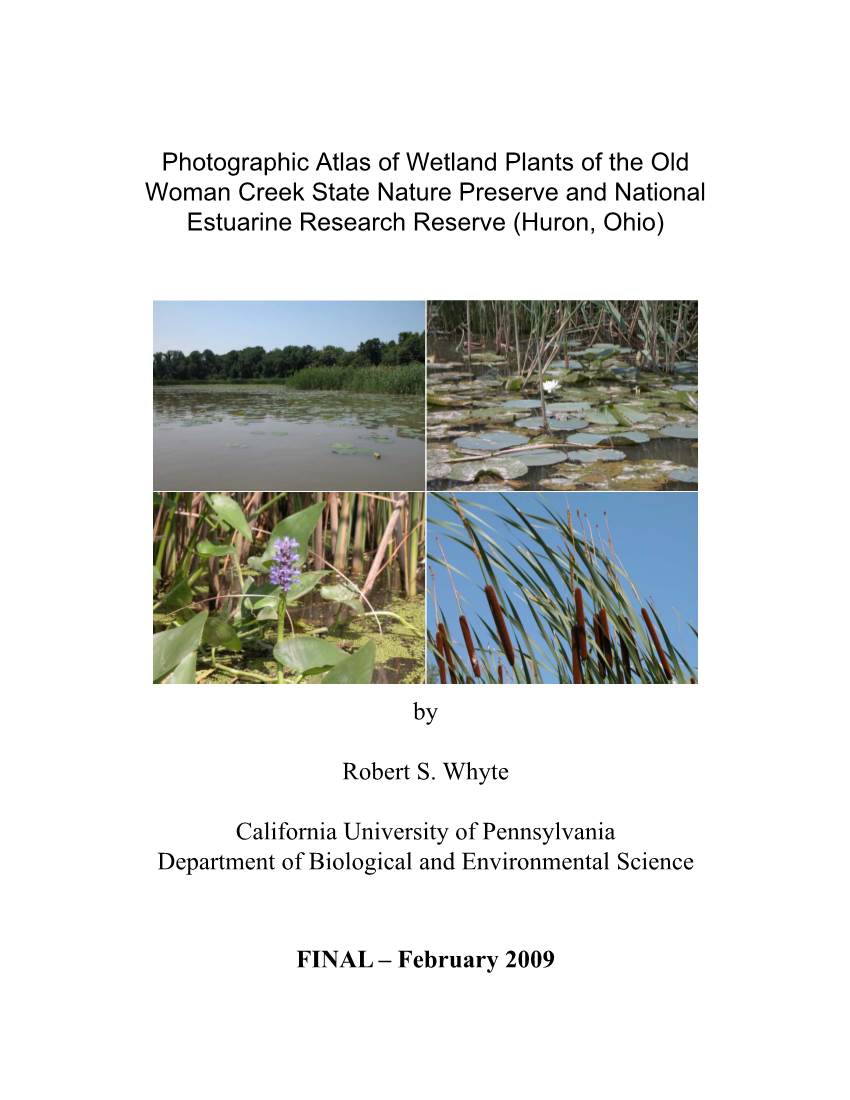 Photographic Atlas of Wetland Plants of the Old Woman Creek State Nature Preserve and National Estuarine Research Reserve (Huron, Ohio)