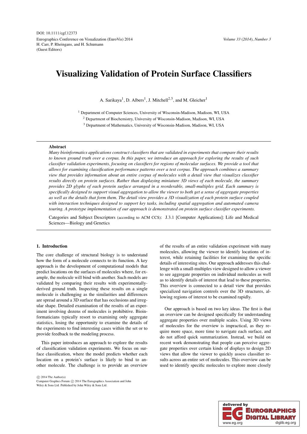 Visualizing Validation of Protein Surface Classifiers