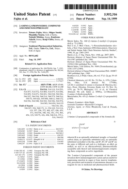 United States Patent (19) 11 Patent Number: 5,952,316 Fujita Et Al