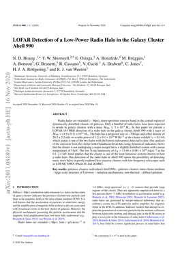 LOFAR Detection of a Low-Power Radio Halo in the Galaxy Cluster Abell 990