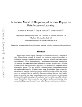 A Robotic Model of Hippocampal Reverse Replay for Reinforcement Learning