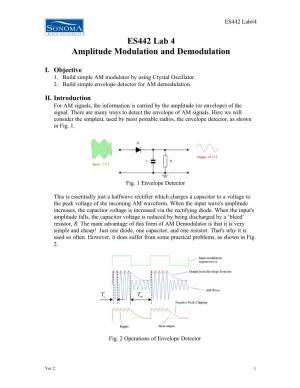 ES442 Lab 4 Amplitude Modulation and Demodulation