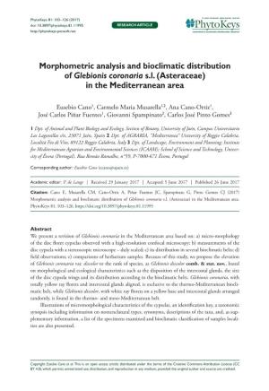 Morphometric Analysis and Bioclimatic Distribution of Glebionis Coronaria Sl
