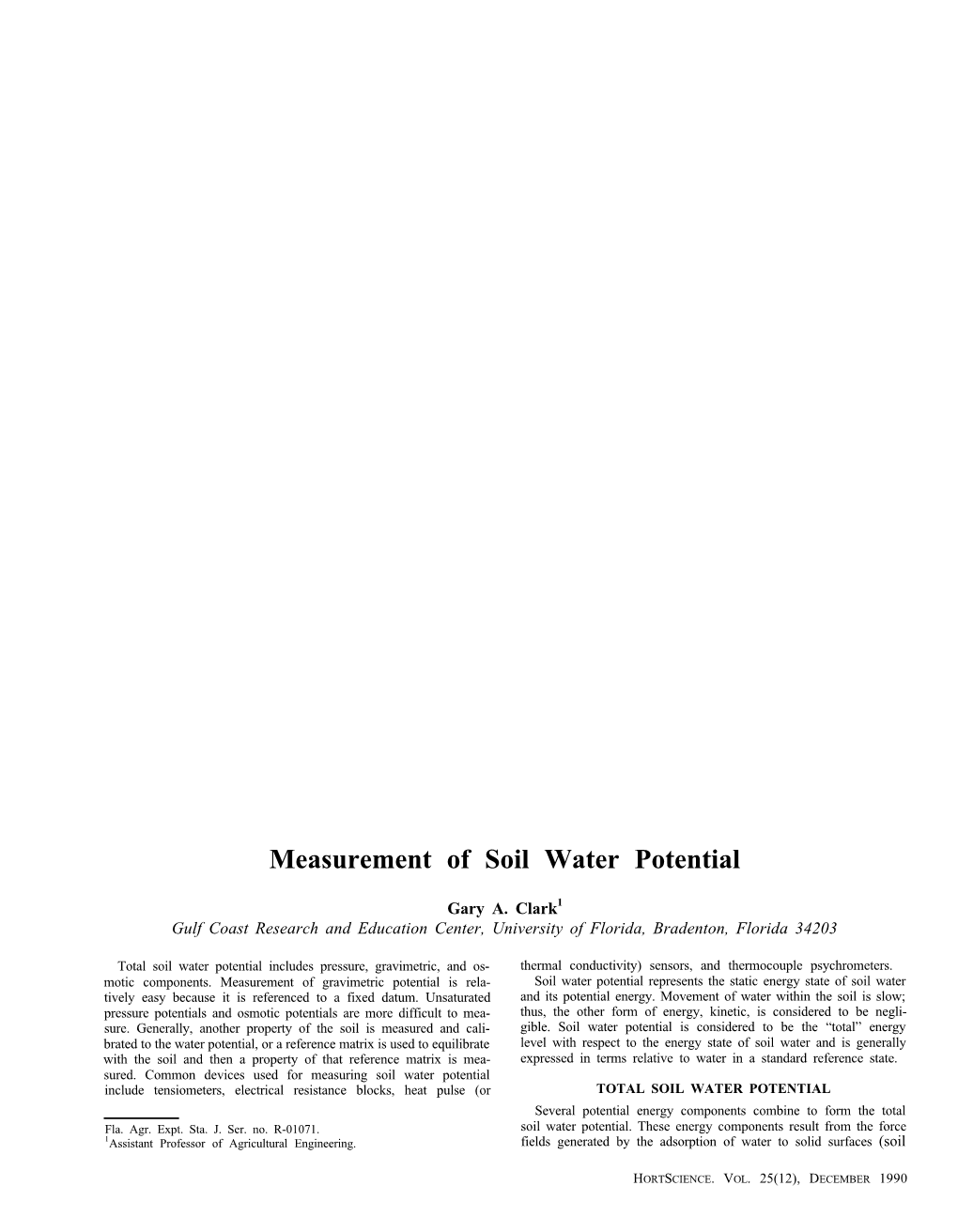 Measurement of Soil Water Potential
