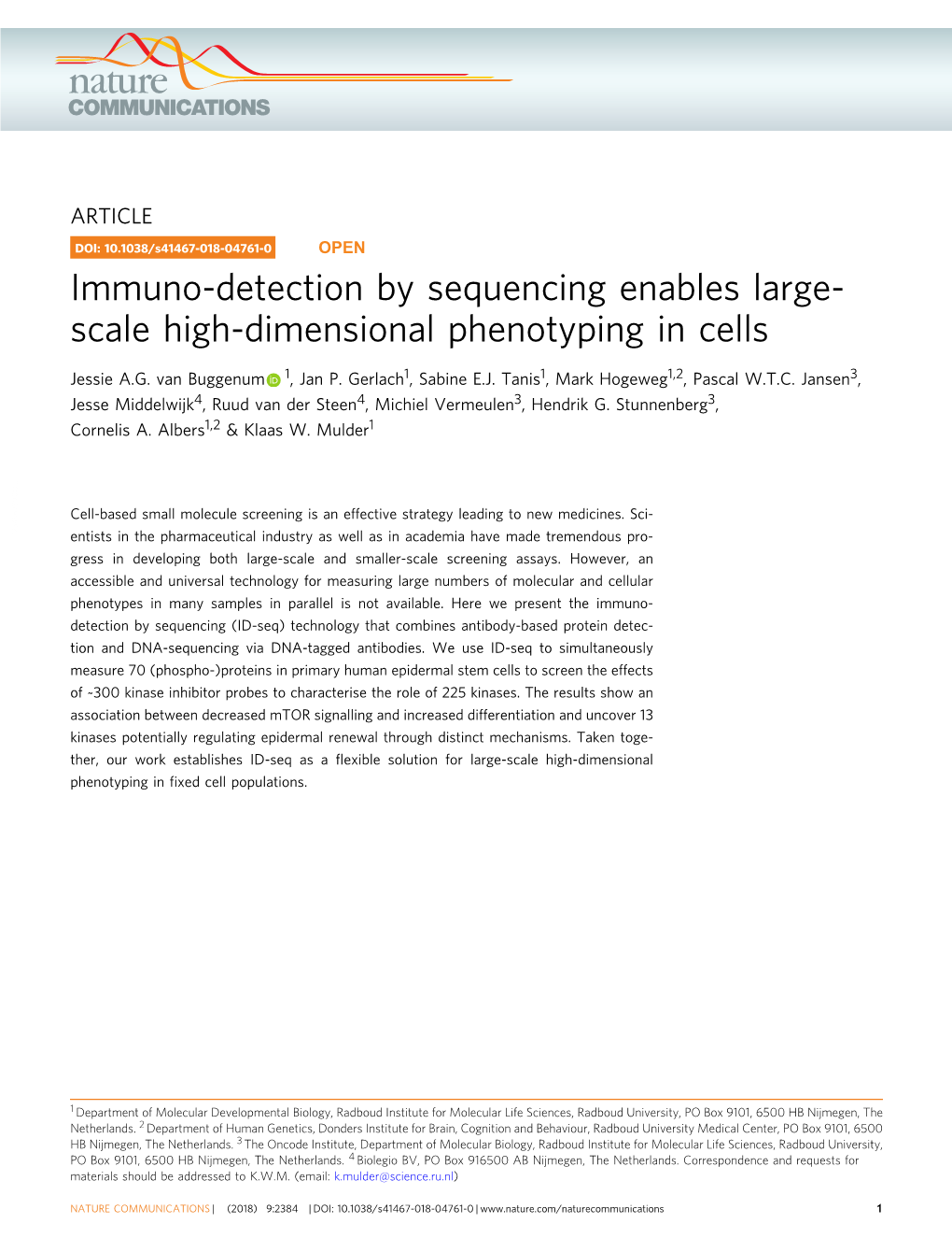 Immuno-Detection by Sequencing Enables Large-Scale High-Dimensional Phenotyping in Cells