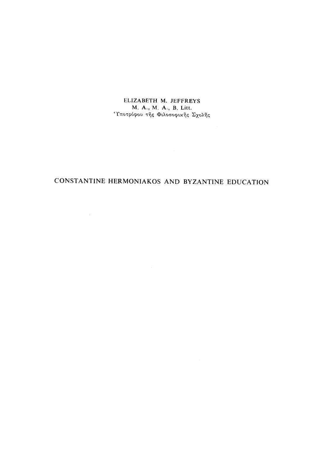 Constantine Hermoniakos and Byzantine Education.Pdf